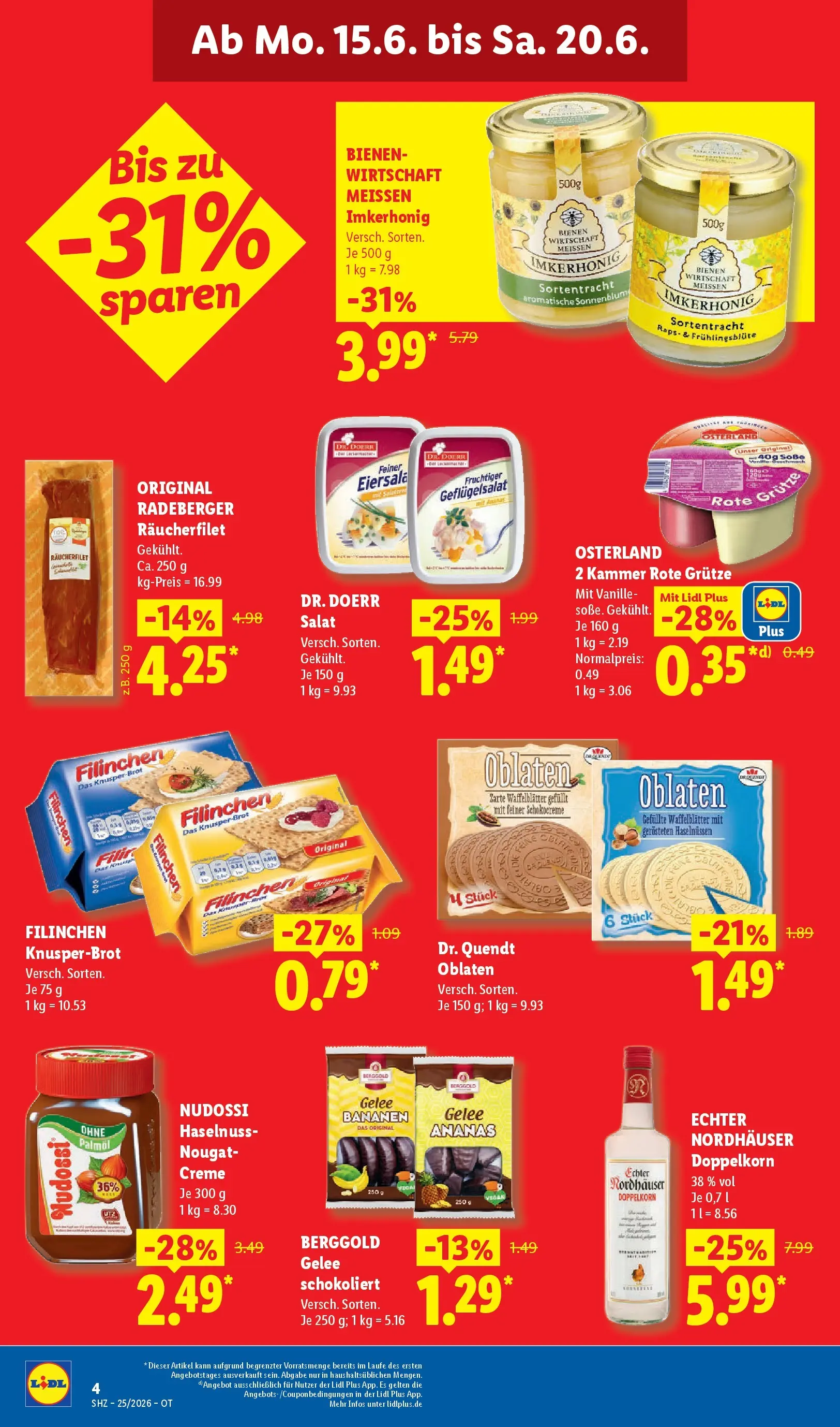 Lidl Prospekt Grimma (ab 14.06.2026) zum Blättern » Angebote | Seite: 4 | Produkte: Bananen, Ananas, Creme, Brot