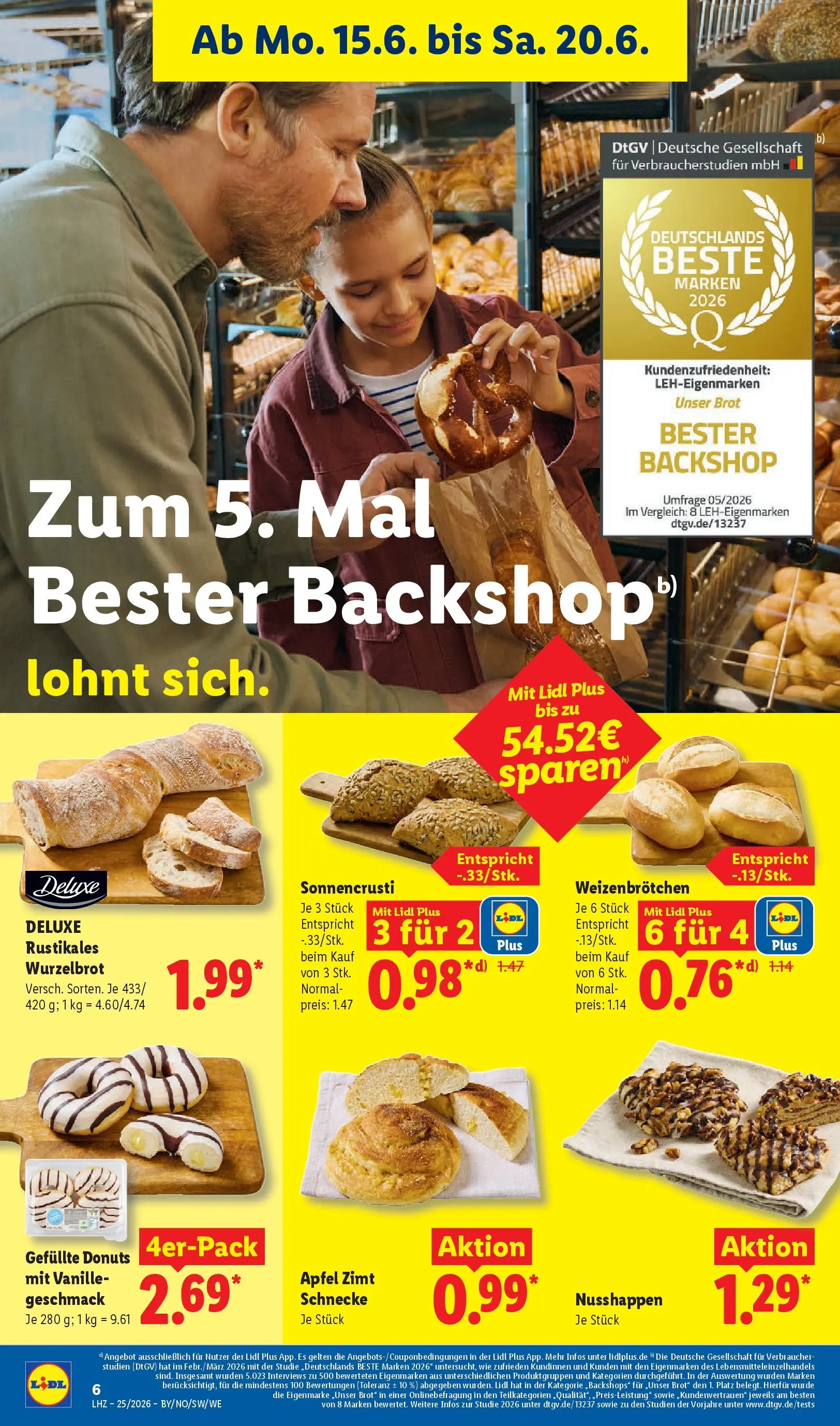 Lidl Prospekt Hof-innenstadt (ab 14.06.2026) zum Blättern » Angebote | Seite: 16 | Produkte: Äpfel, Donuts, Brot