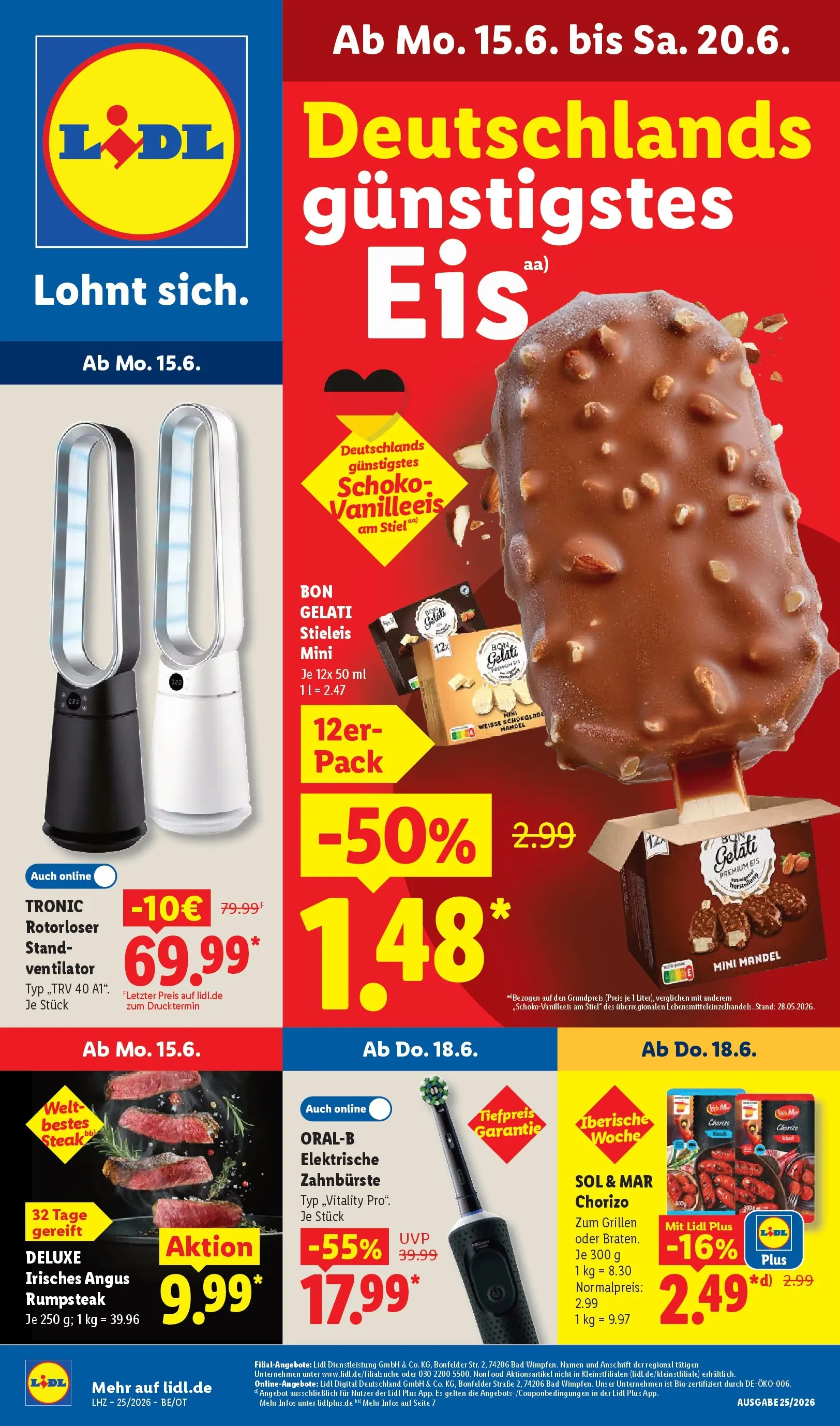 Lidl Prospekt Grimma (ab 14.06.2026) zum Blättern » Angebote | Seite: 5 | Produkte: Rumpsteak, Elektrische zahnbürste, Schokolade, Bad