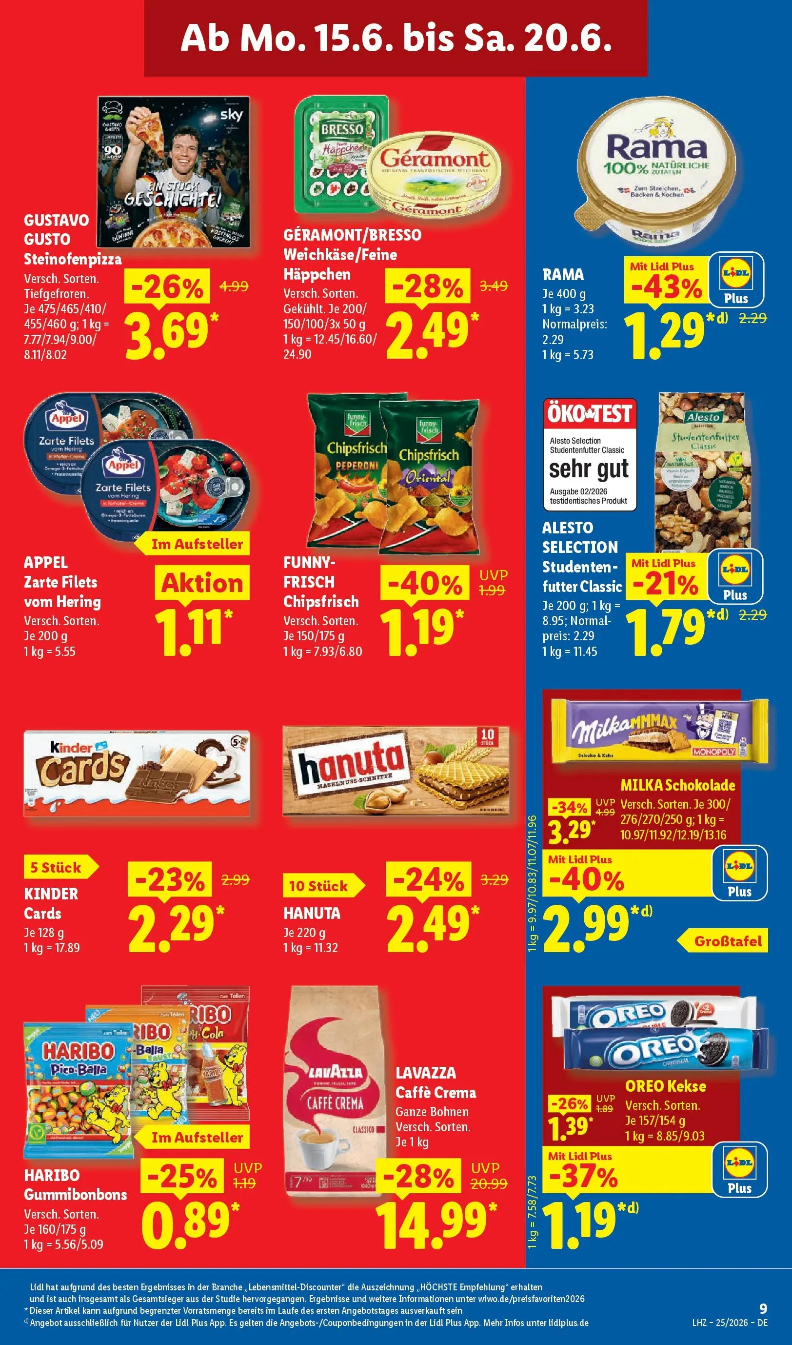 Lidl Prospekt Grimma (ab 14.06.2026) zum Blättern » Angebote | Seite: 23 | Produkte: Gustavo gusto, Lavazza, Rama, Milka