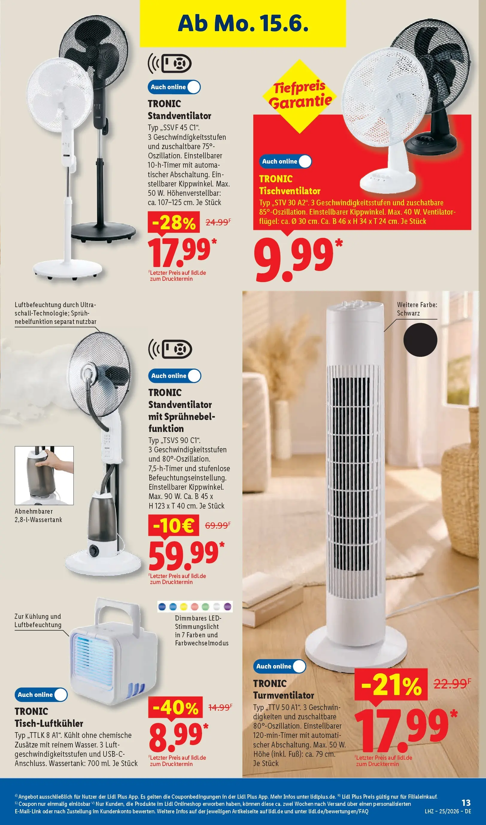 Lidl Prospekt Hof-innenstadt (ab 14.06.2026) zum Blättern » Angebote | Seite: 25 | Produkte: Ventilator, Turmventilator