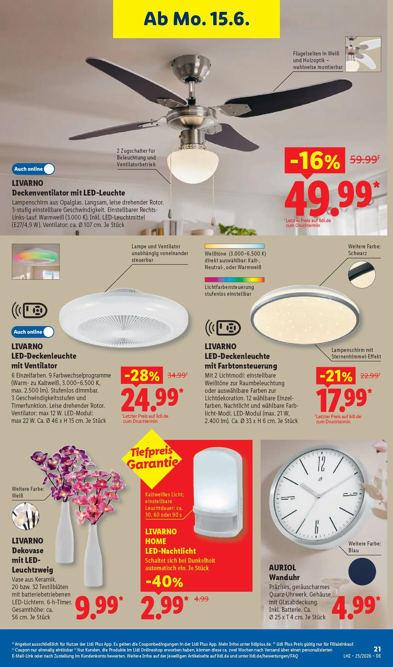 Lidl Prospekt Braunschweig (ab 14.06.2026) zum Blättern » Angebote | Seite: 31 | Produkte: Ventilator, Vase, Lampenschirm, Nachtlicht