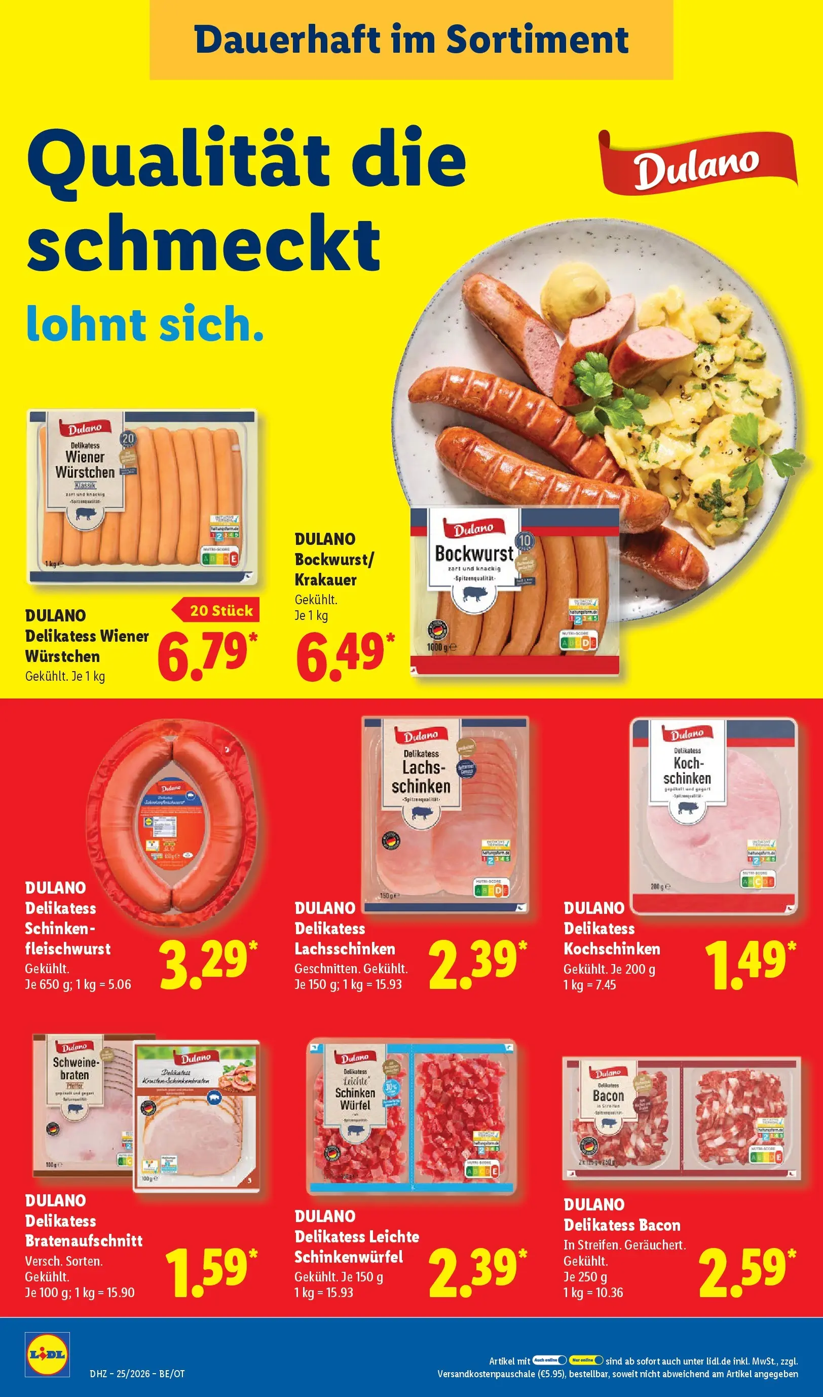 Lidl Prospekt Grimma (ab 14.06.2026) zum Blättern » Angebote | Seite: 18 | Produkte: Bockwurst, Wiener wurstchen, Lachs, Schinken
