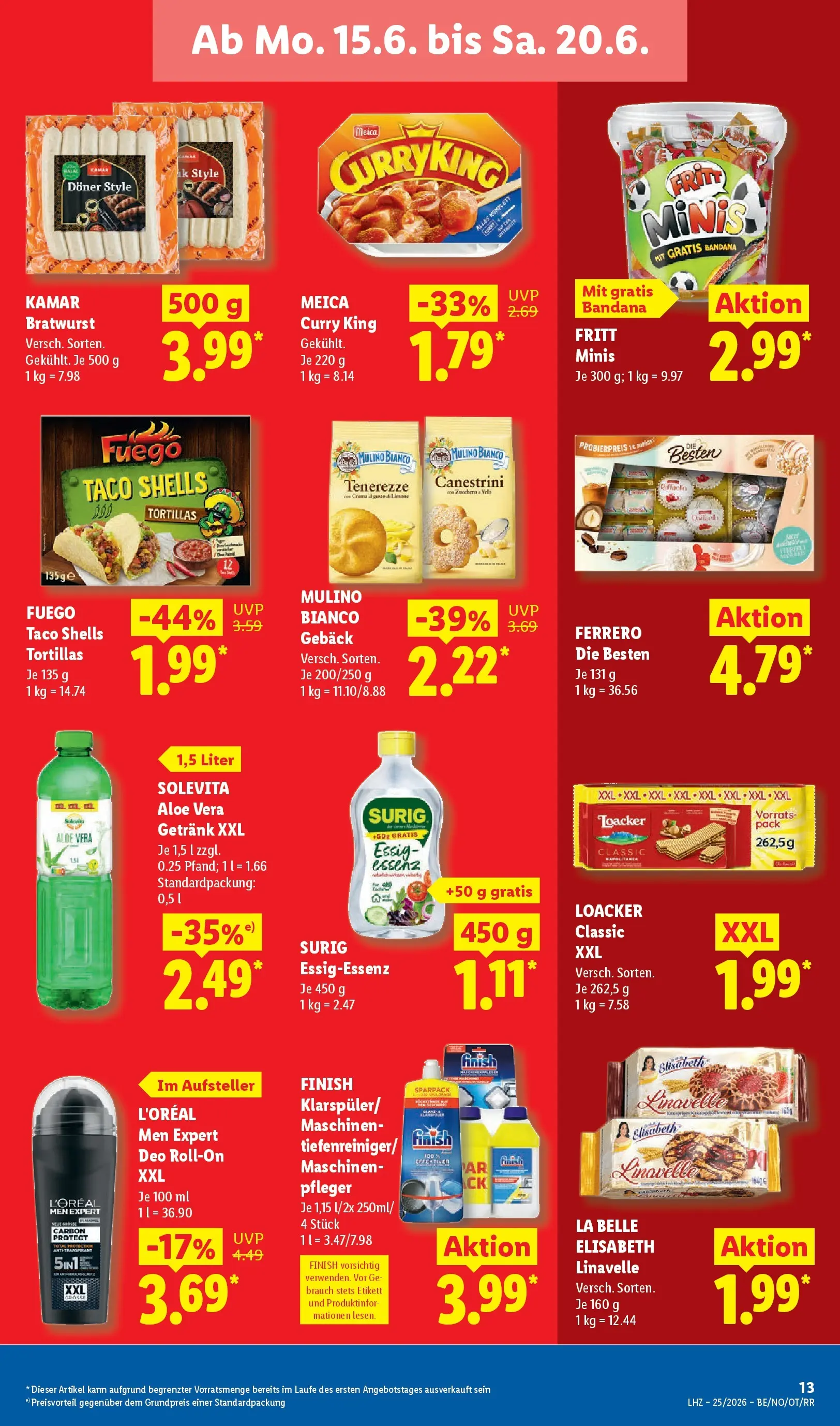 Lidl Prospekt Grimma (ab 14.06.2026) zum Blättern » Angebote | Seite: 27 | Produkte: Essig, Bratwurst, Finish, Meica