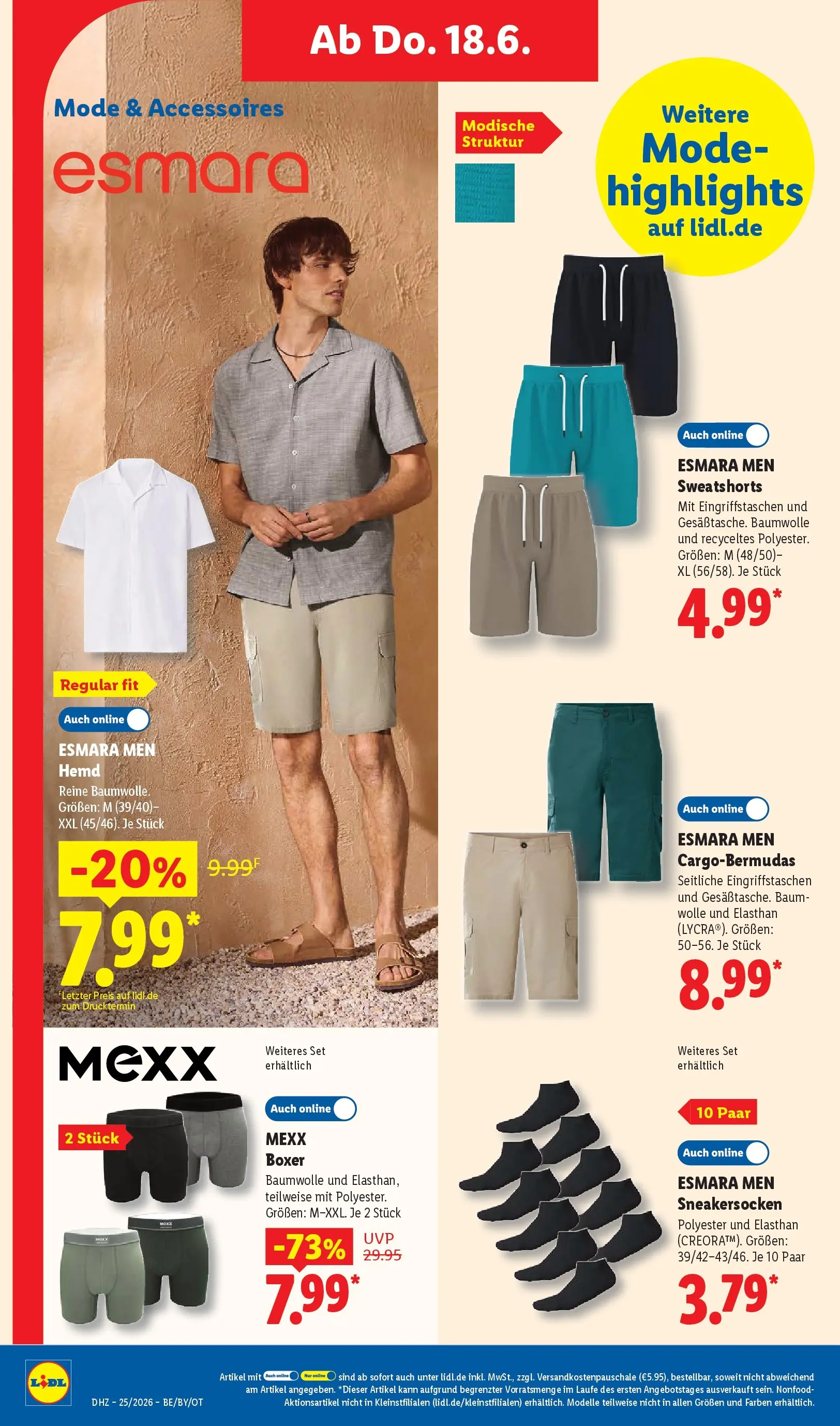 Lidl Prospekt Grimma (ab 14.06.2026) zum Blättern » Angebote | Seite: 40 | Produkte: Sweatshorts, Hemd, Boxer