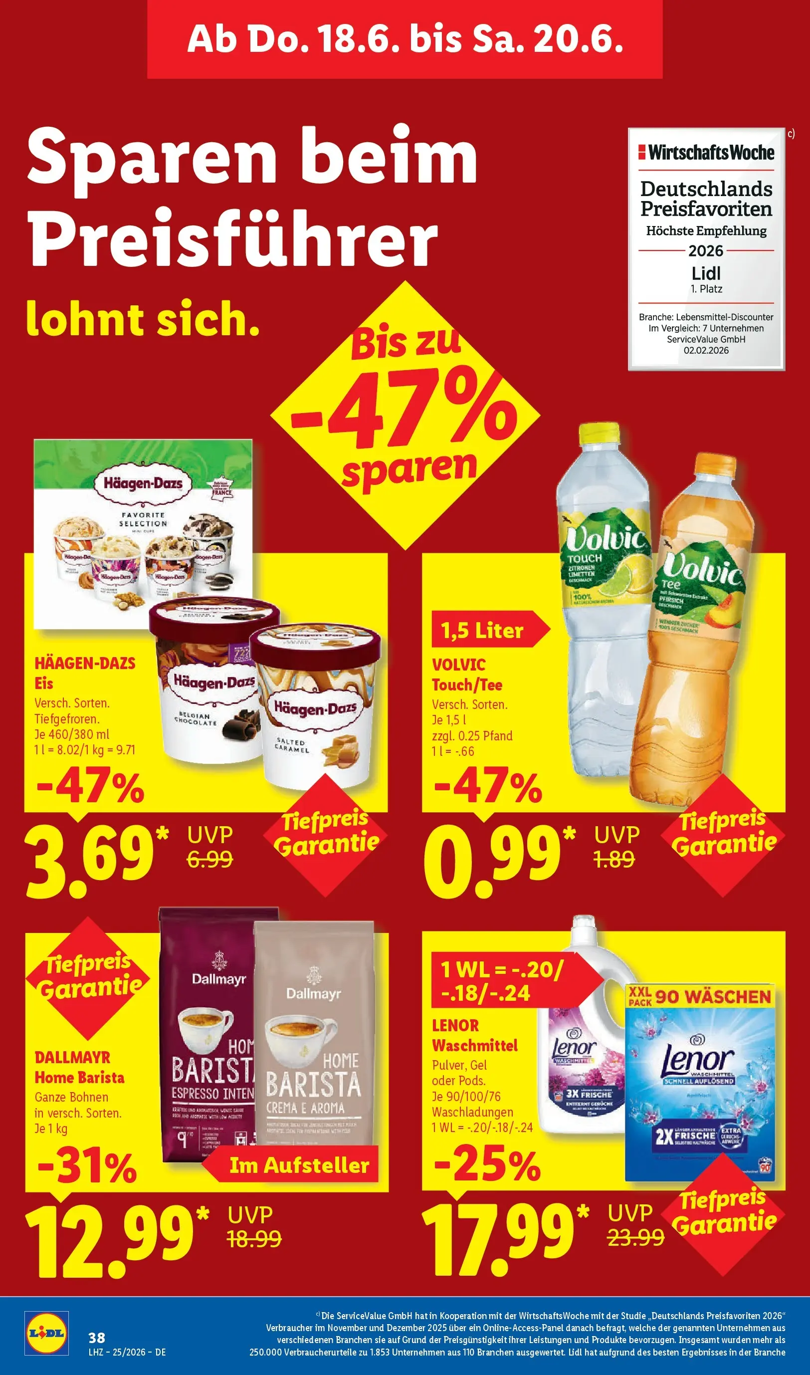 Lidl Prospekt Hof-innenstadt (ab 14.06.2026) zum Blättern » Angebote | Seite: 62 | Produkte: Lenor, Limetten, Dallmayr, Volvic