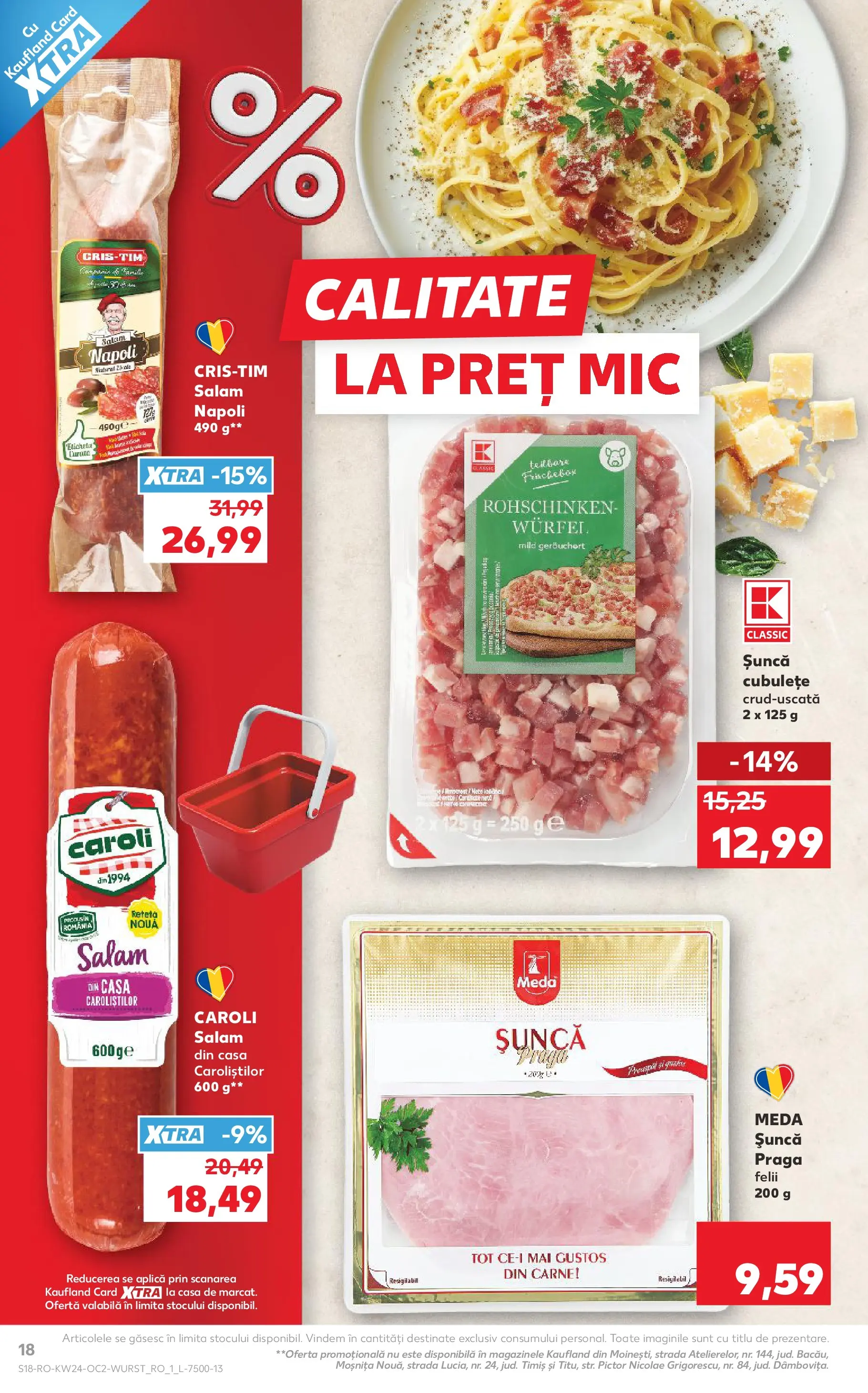Kaufland Viseu de Sus 10.06.2026 - Revista si Oferta | Pagină: 18 | Produse: Bacon, Salam, Șuncă