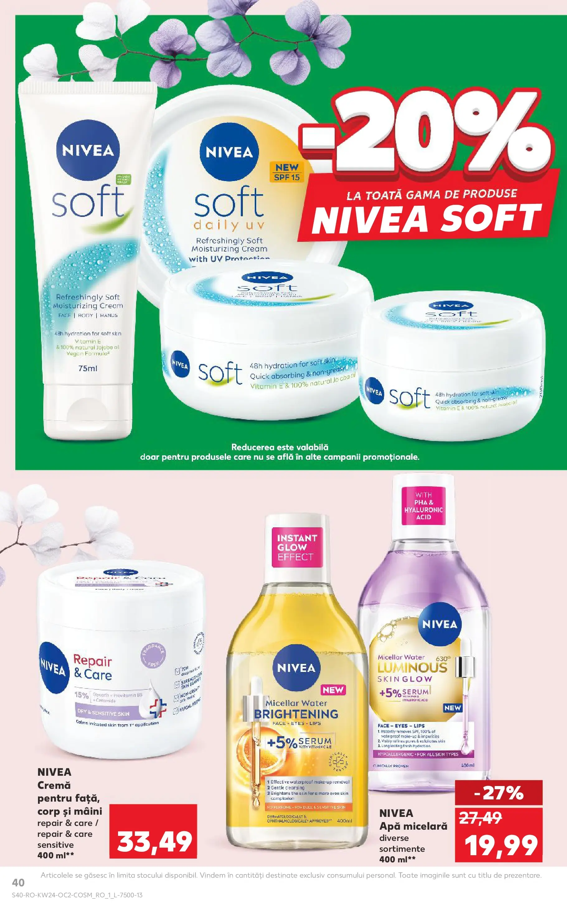 Kaufland Viseu de Sus 10.06.2026 - Revista si Oferta | Pagină: 40 | Produse: Serum, Cremă, Apă micelară, Apă