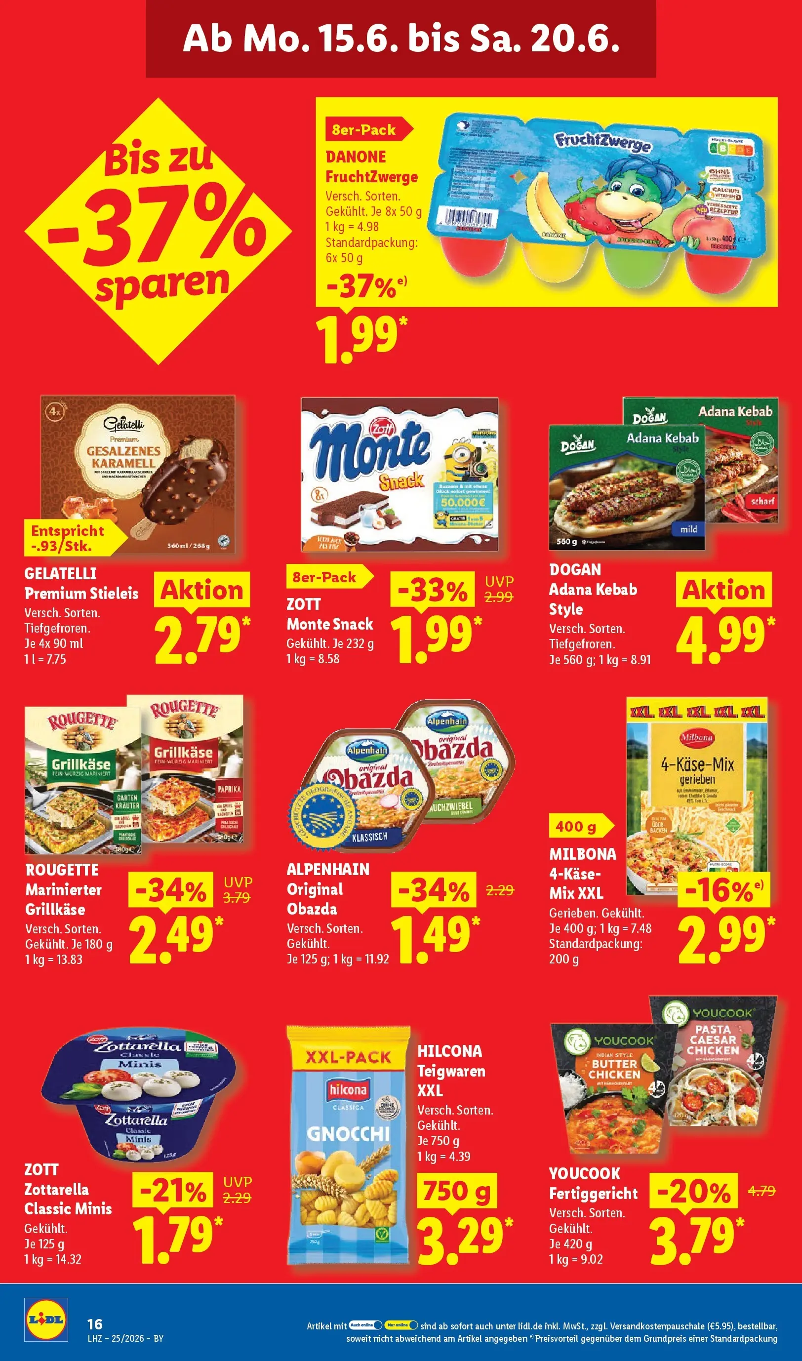 Lidl Prospekt Hof-innenstadt (ab 14.06.2026) zum Blättern » Angebote | Seite: 22 | Produkte: Youcook, Butter, Fruchtzwerge, Pasta