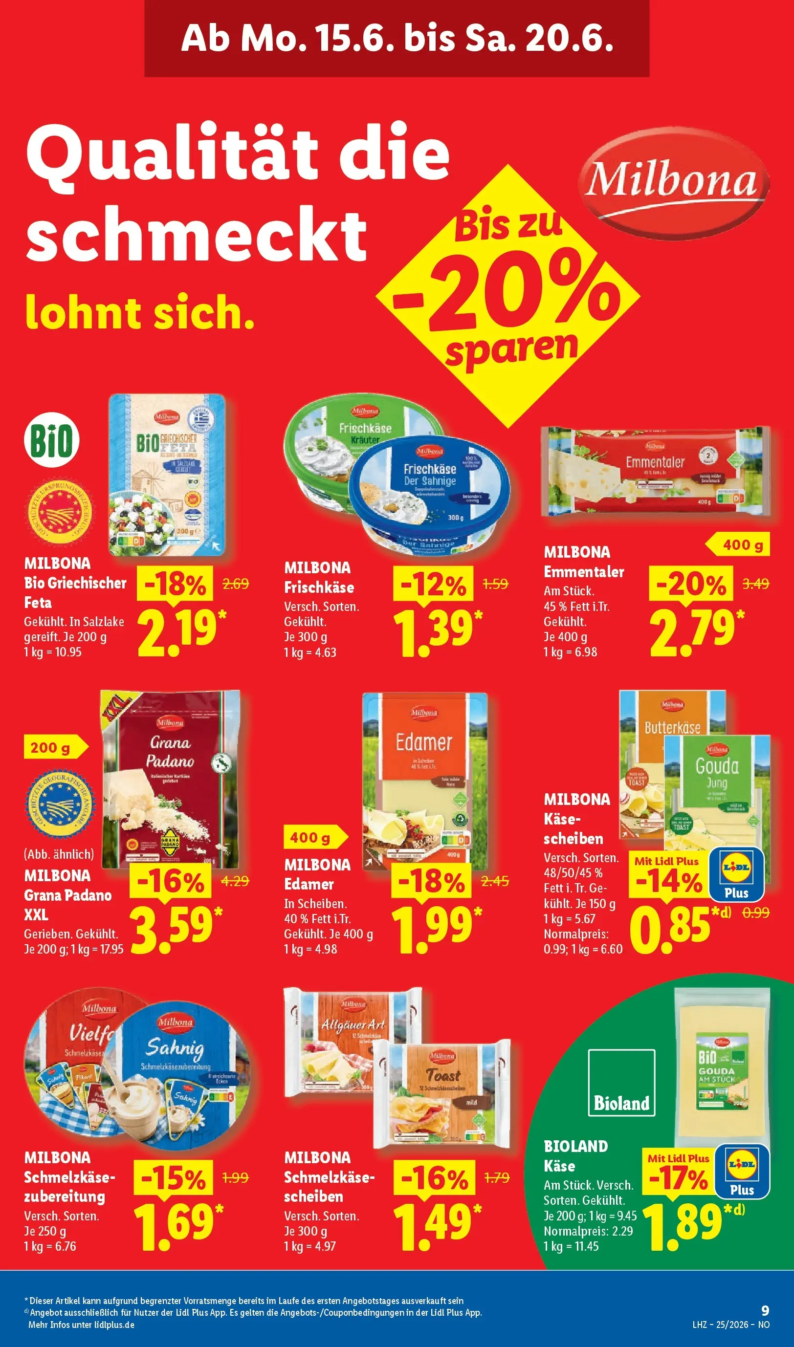 Lidl Prospekt Braunschweig (ab 14.06.2026) zum Blättern » Angebote | Seite: 17 | Produkte: Käse, Toast, Gouda, Frischkase
