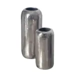 M&ouml;belix Dekovase 2er Set Silberfarben B: 16 cm