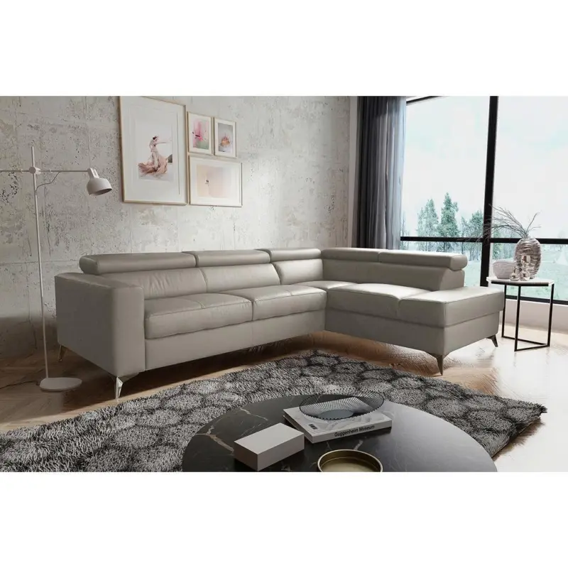 ECKSOFA Mondo, Hellgrau S: 286x208 cm