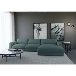 Ecksofa Bourbon Blaugrau S: 303x176 cm
