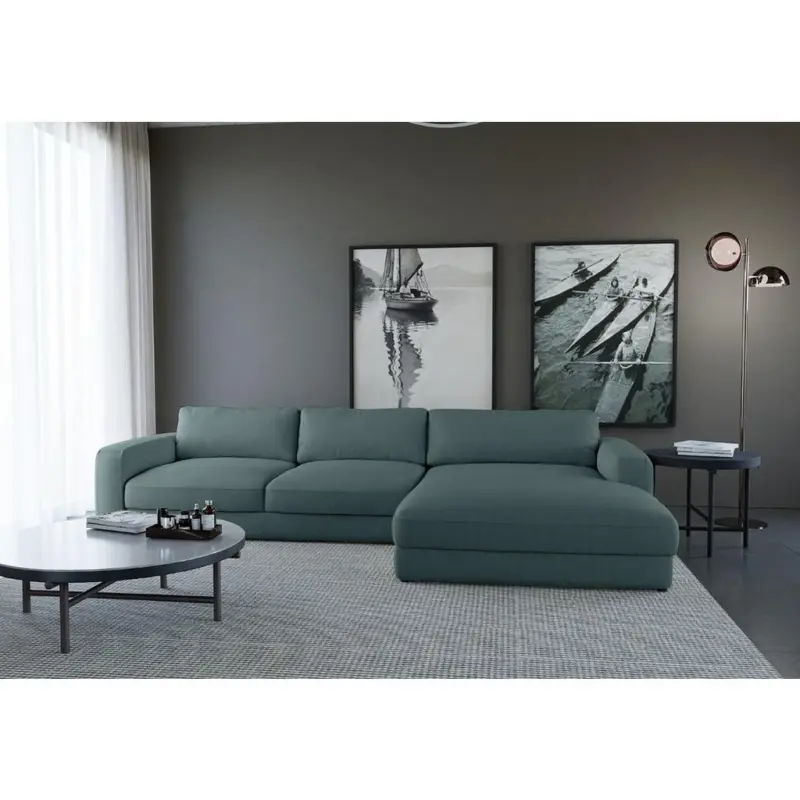 Ecksofa Bourbon Blaugrau S: 303x176 cm