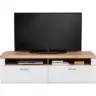 TV-Lowboard Auris B: 163,2 cm Eiche Dekor / Wei&szlig;