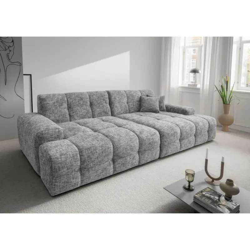 BIGSOFA Bosco, Silberfarben B: 304 cm