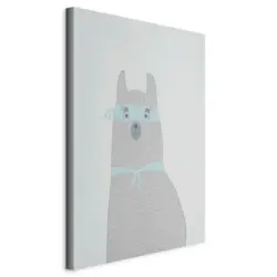Leinwandbild Lama Pastellblau Grauwei&szlig; B: 40 cm