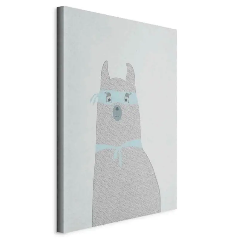 Leinwandbild Lama Pastellblau Grauwei&szlig; B: 40 cm