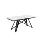 M&ouml;belix Esstisch Charly ausziehbar 180-280x75x95 cm Schwarz/Wei&szlig;