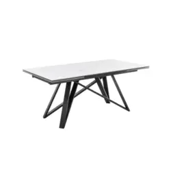Esstisch Charly ausziehbar 180-280x75x95 cm Schwarz/Wei&szlig;