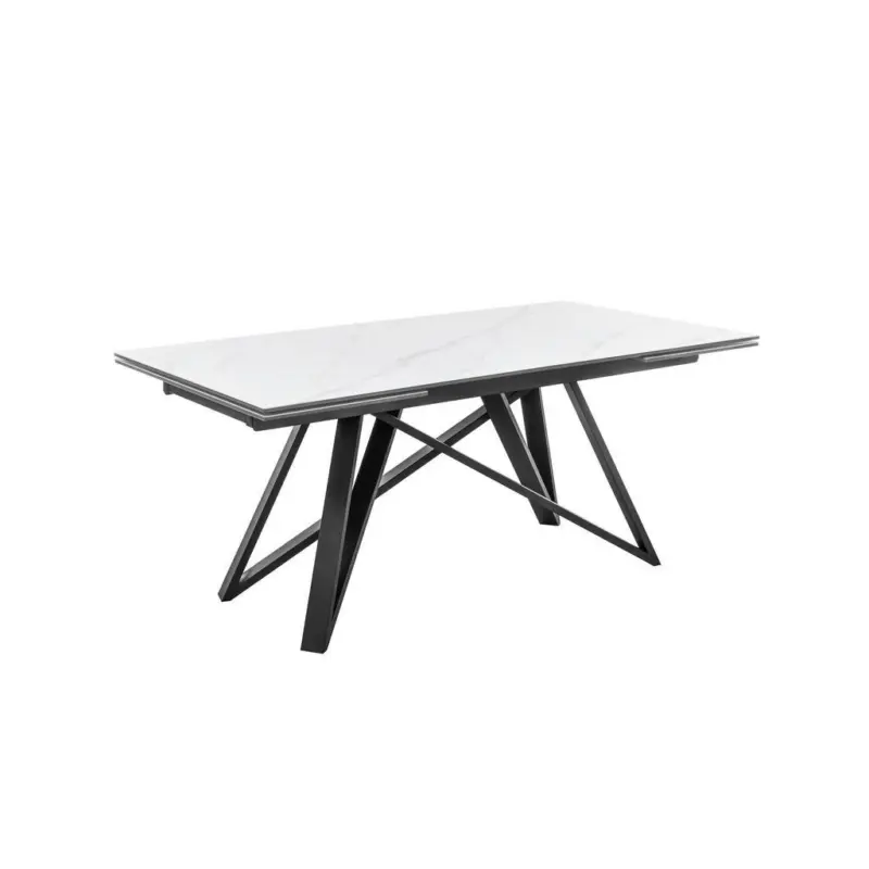 Esstisch Charly ausziehbar 180-280x75x95 cm Schwarz/Wei&szlig;