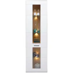 Vitrine Auris B: 60 cm Eiche Dekor/Wei&szlig;