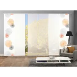 Fl&auml;chenvorhang 6--Teilig. Rawlins B: 60 cm, Orange/Grau