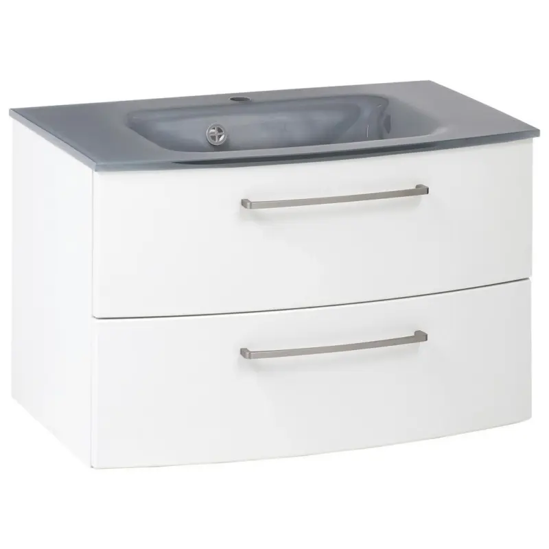 Waschbecken mit Unterschrank Stockholm B: 80cm Wei&szlig;/Grau