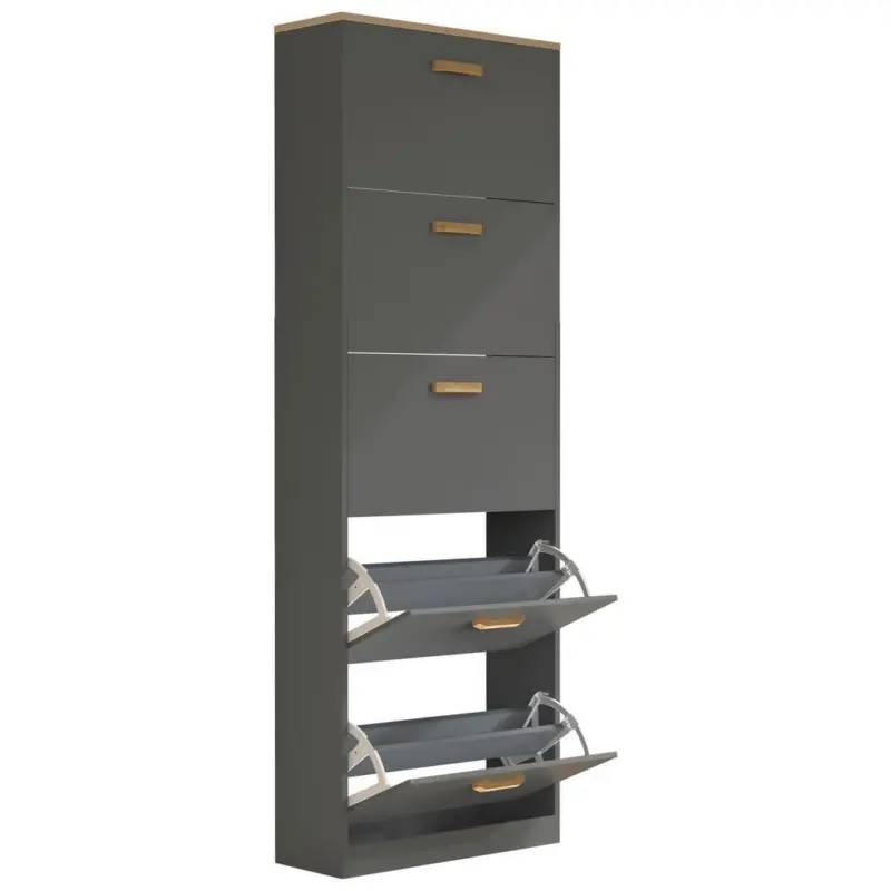 SCHUHSCHRANK Halom Anthrazit/Honigeiche