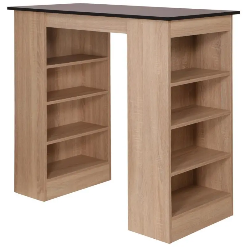 Bartisch Merle Schwarz, Eiche Dekor L: 103 cm