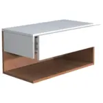 M&ouml;belix Nachtk&auml;stchen USAl XL B: 60 cm Wei&szlig;/Eiche Dekor