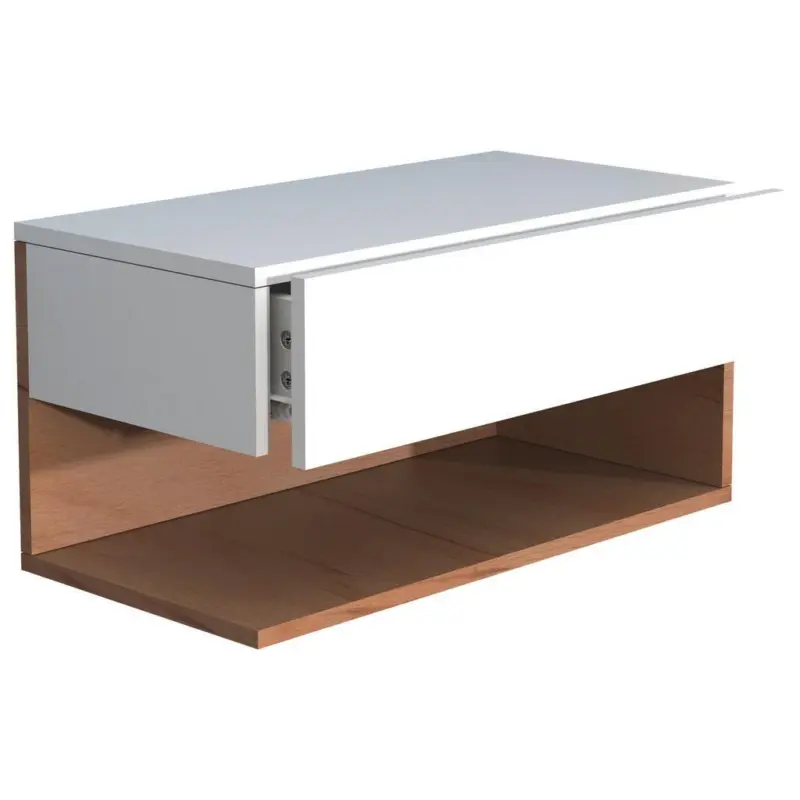 Nachtk&auml;stchen USAl XL B: 60 cm Wei&szlig;/Eiche Dekor