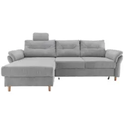 Ecksofa Brizzini mit Schlaf- funktion, silberfarben,176x250