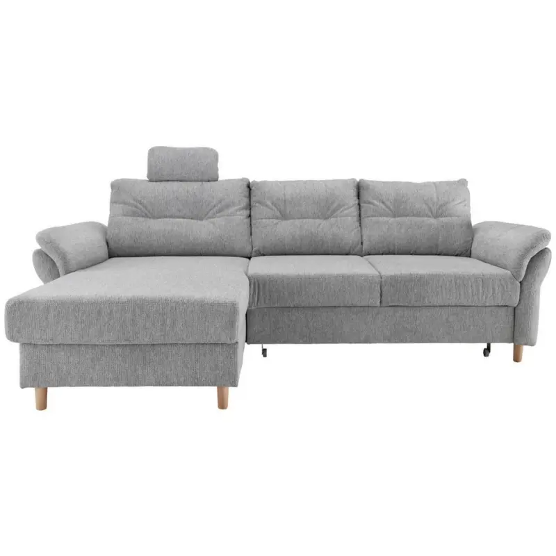 Ecksofa Brizzini mit Schlaf- funktion, silberfarben,176x250