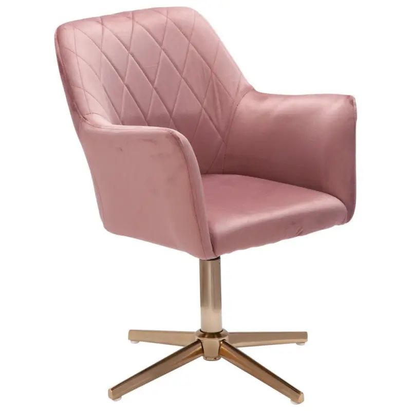 Armlehnstuhl Samt Rosa/Gold Gepolstert
