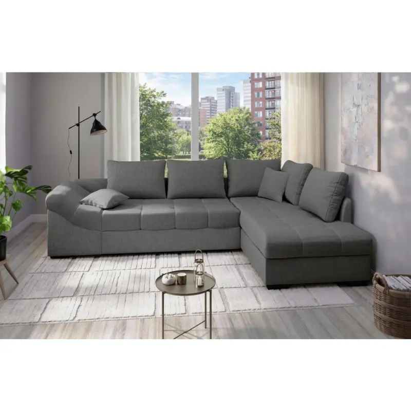 ECKSCHLAFSOFA Alvito Graubraun S: 298x202 cm