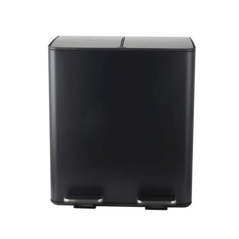 Treteimer Aliya 40L Schwarz Metall LBH: 45x30x51 cm