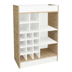 Weinschrank Esilo Wei&szlig;, Eiche Dekor B: 70 cm
