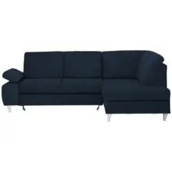Ecksofa in Flachgewebe Dunkelblau 255/186 cm
