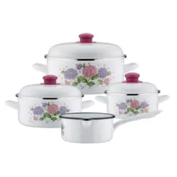 Kochtopfset Hortensie Wei&szlig;, 4-Teilig