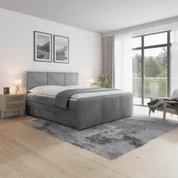 Boxspringbett mit Bettkasten Bologna 180x200 cm Hellgrau