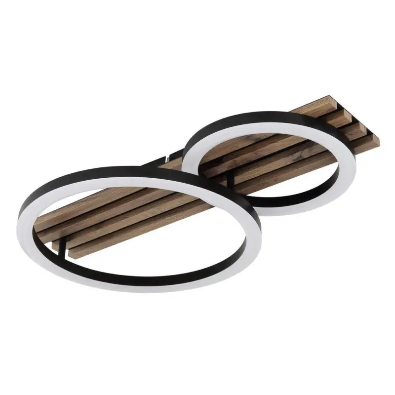 LED-Deckenleuchte Tisha L:48cm Schwarz Wei&szlig; Dunkelbraun