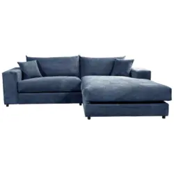 Ecksofa Funny S Rechts Blau S: 265x180 cm