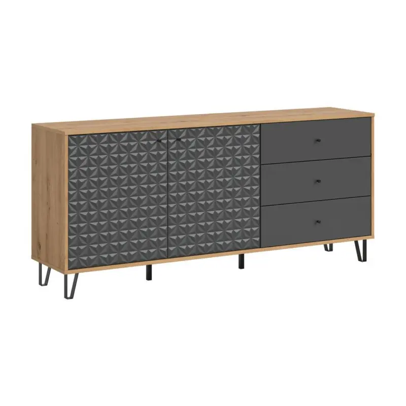 Sideboard Prisma Anthrazit/Eiche B: 170 cm