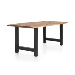 ESSTISCH Naturfarben/Schwarz B: 200 cm