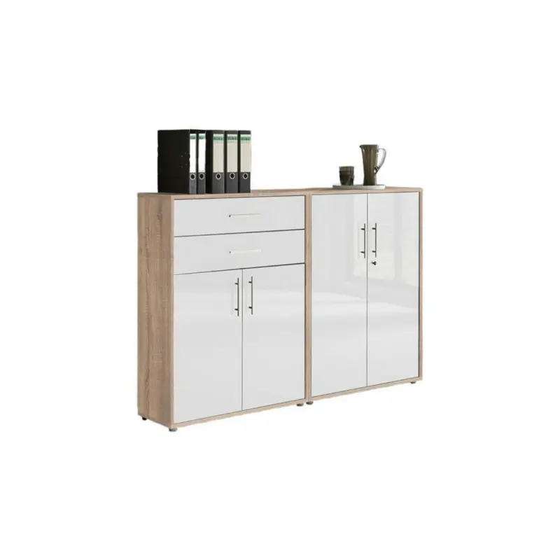 Aktenschrank Office Edition Wei&szlig; HG/Eiche Dekor B: 168,8cm