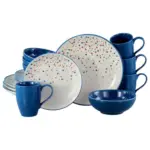 M&ouml;belix Kombiservice Joy Blau-Bunt Blau, Creme 16--Teilig
