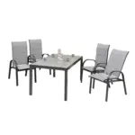 M&ouml;belix Gartenm&ouml;bel Set 5--Teilig Marini aus Metall/Textil/Glas
