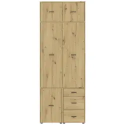 Dreht&uuml;renschrank m. Schubladen 90 cm Kivo, Eiche