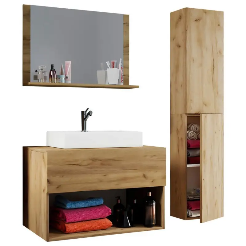 Badm&ouml;bel-Set 4--Teilig. Lendas 80 cm Eiche Dekor